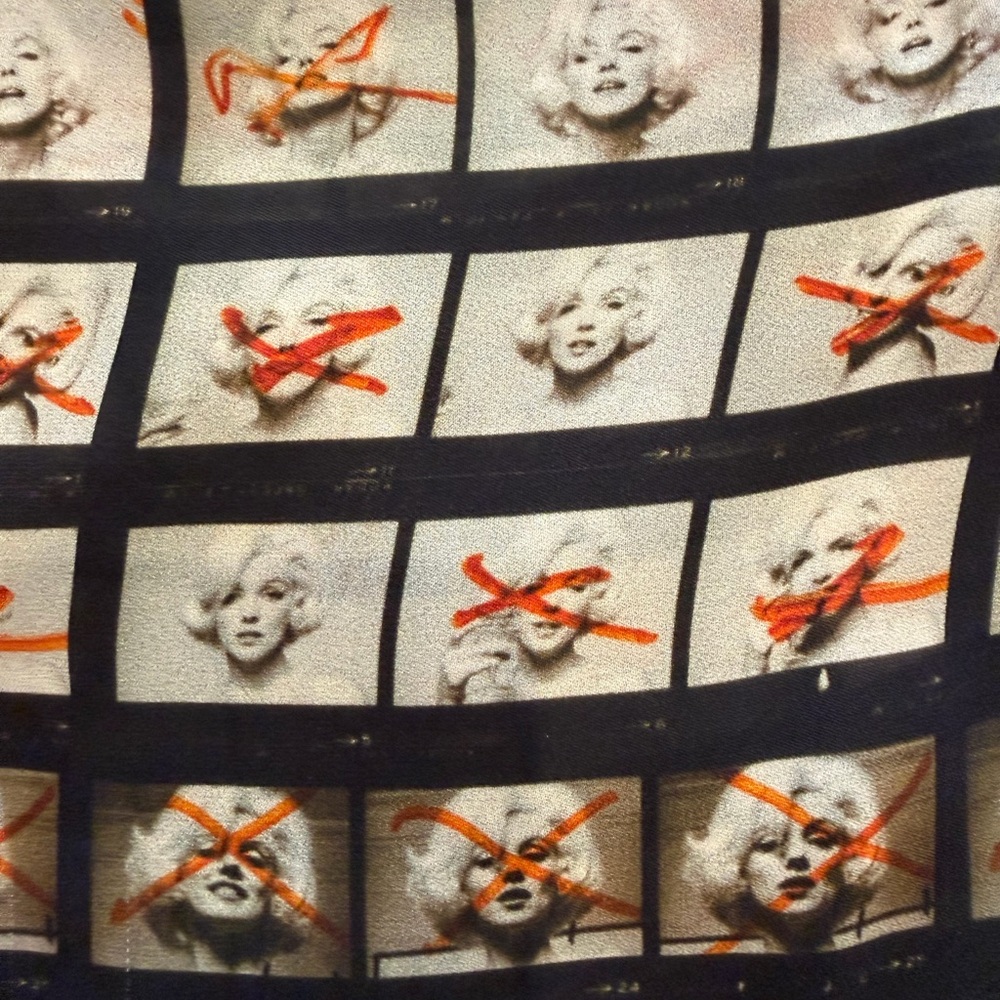 L'AGENCE Bert Stern Collab Marilyn Monroe Film Strip Motif Blouse - Rare! SZ M - Picture 5 of 5